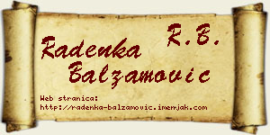 Radenka Balzamović vizit kartica